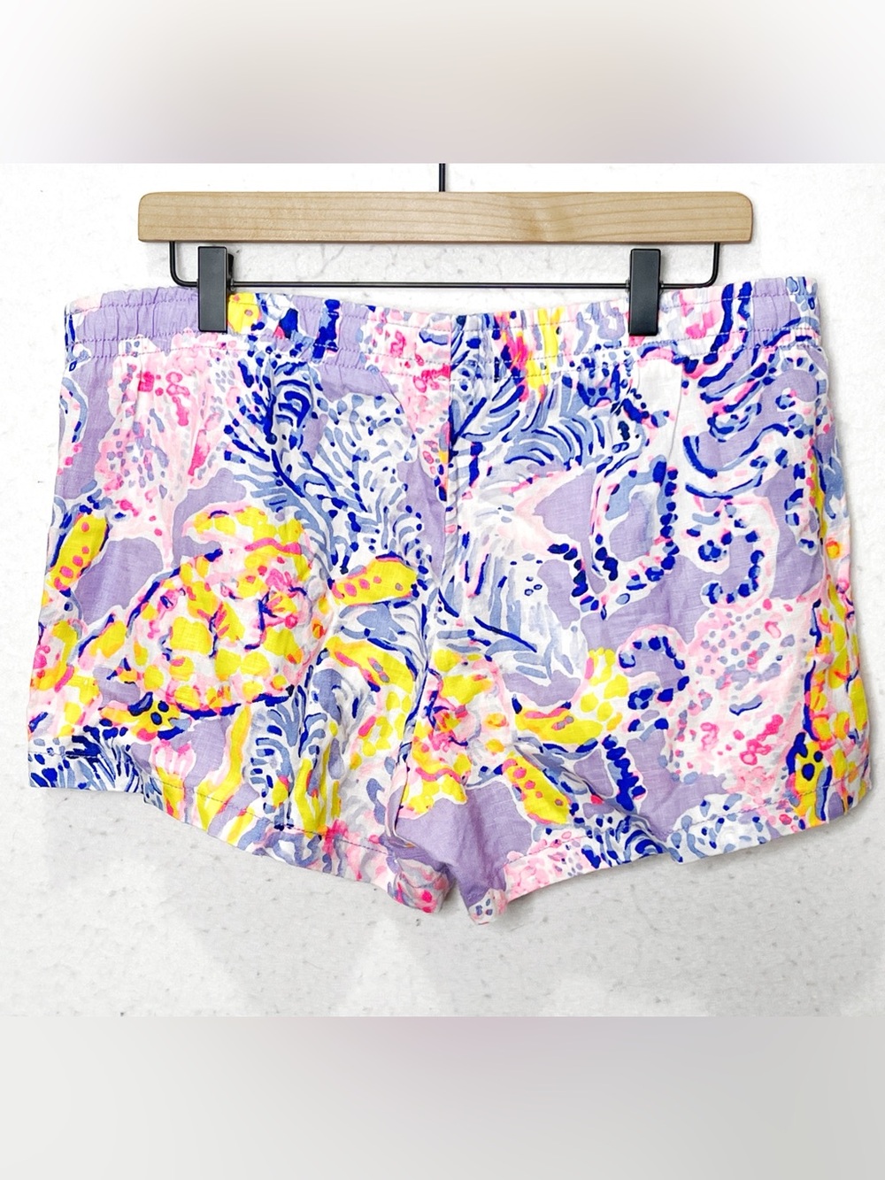 Lilly Pulitzer Baybreeze 100% Linen Shorts So Snappy Print Tassel Drawstring - Picture 2 of 8
